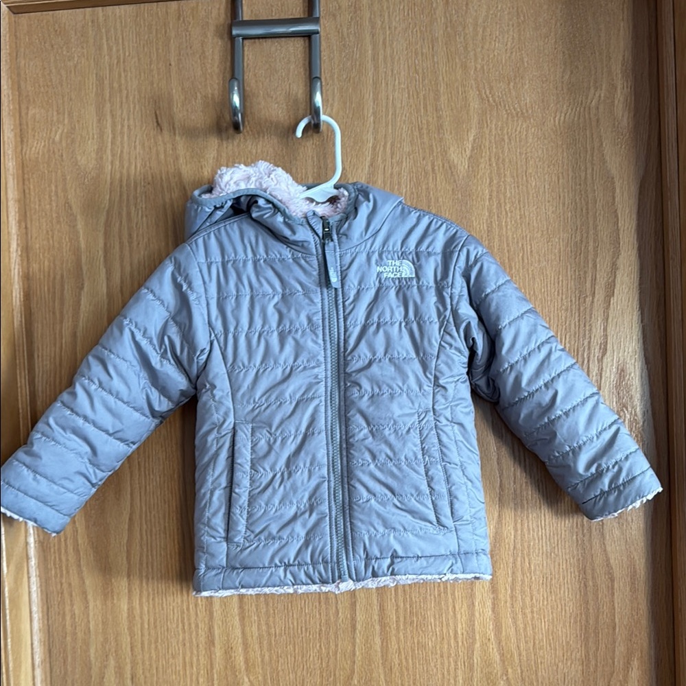 The North Face Gray Down Fleece Reversible Jacket, 3T